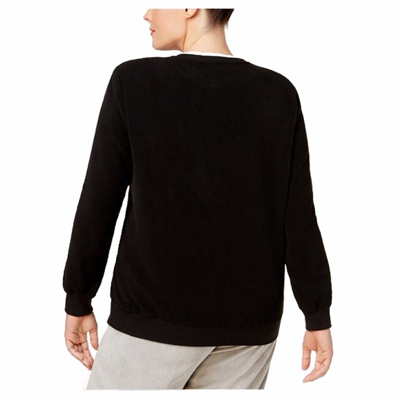 Alfred Dunner Women’s holiday llama sweater black - Picture 3 of 5
